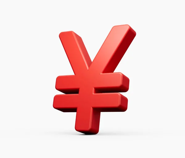 Yen Als Japanische Währung Rote Farbe Auf Weißem Hintergrund Illustration — Stockfoto