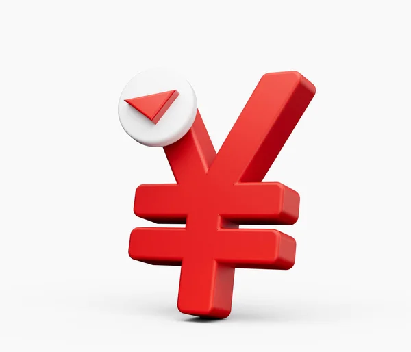 Geld Yen Nach Unten Symboldesign Kostensenkungssymbol Illustration — Stockfoto
