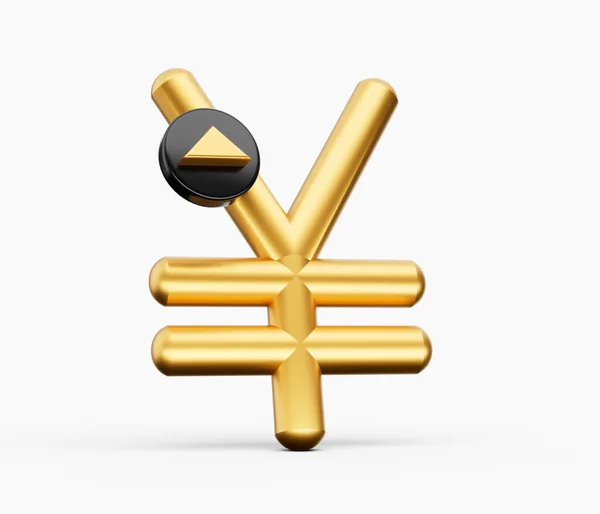 Yen Guld Och Svart Symbol Yen Värde Växa Ökning Yen — Stockfoto