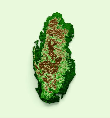 Katar Topografik Haritası 3d gerçekçi harita Renk 3d illüstrasyonuName