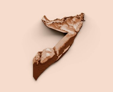 Somali 'nin eski stil haritası, kahverengi grafikler antika Vintage stilinde. Yüksek detaylı 3d illüstrasyon