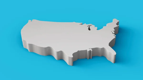United States of America Map - 3D illustration of U.S. map USA