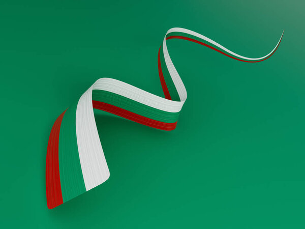 Bulgaria Happy Liberation Day 03 March. Waving flags isolated on gray background. 3d illustration