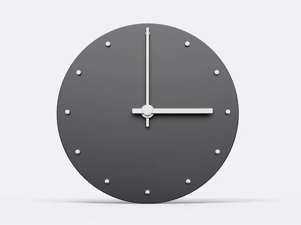 Einfache Graue Runde Wanduhr Uhr Drei Uhr Auf Weißem Hintergrund — Stockfoto