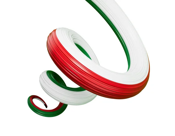 stock image 3d Flag of Kuwait, 3d Spiral Glossy Ribbon Of Kuwait Isolated On White Background, 3d illustration
