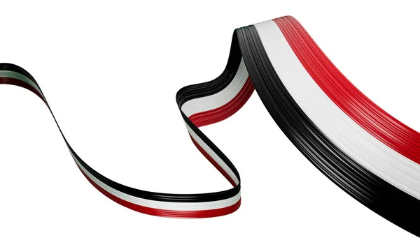 Syria Flag Ribbon White Background Illustration — ストック写真
