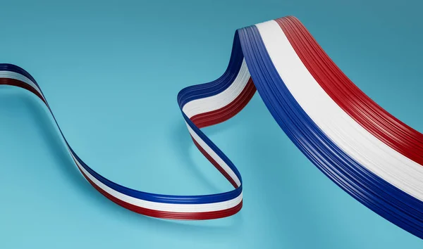 Flagge Des Landes Der Niederlande Wavy Shiny Netherlands Ribbon Auf — Stockfoto