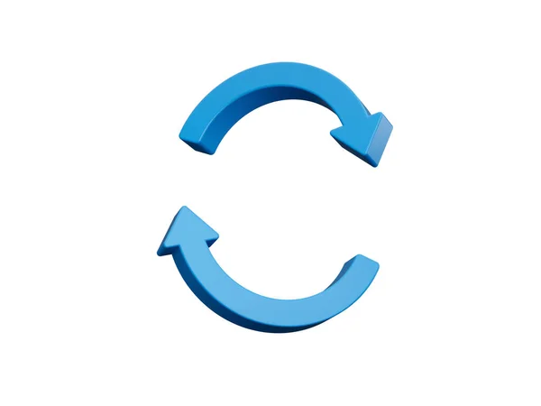 Blue Refresh Icon Reload Icon Symbol Rotation Arrows White Background — стокове фото
