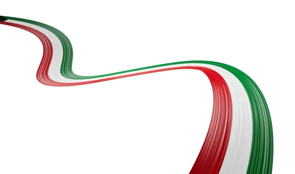 Bandera Del País Kuwait Cinta Brillante Ondulada Aislada Sobre Fondo — Foto de Stock