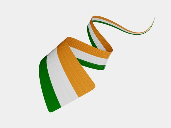 インドの3Dイラストのリボン旗を振る — ストック写真
