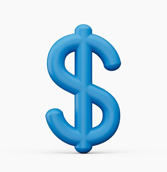 Azul Brilhante Dólares Dos Estados Unidos Moeda Ícone Isolado Fundo — Fotografia de Stock