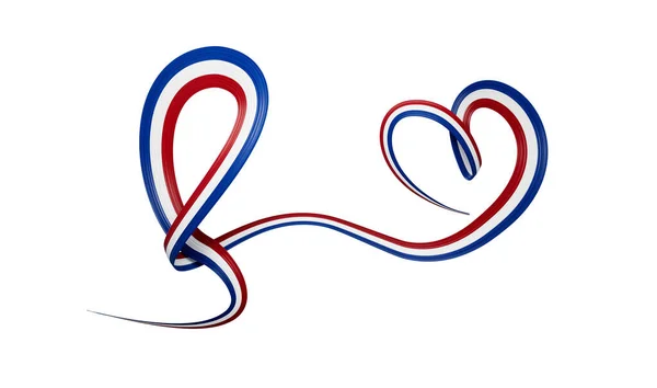 Flag Netherlands Heart Shaped Λαμπερή Κυματιστή Κορδέλα Ευαισθητοποίησης Λευκό Φόντο — Φωτογραφία Αρχείου