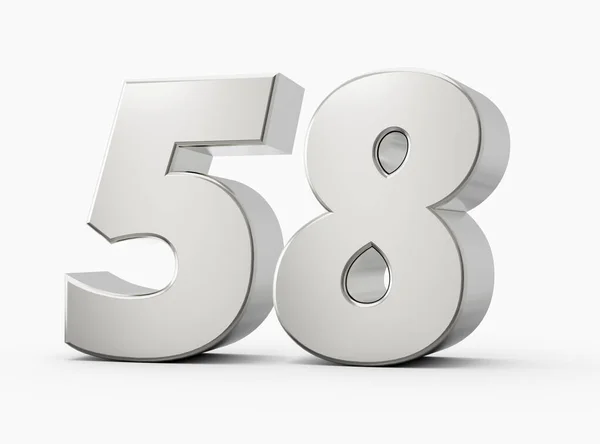 Shiny Silver 5883D Silver Number Isolated White Background Illustration — 图库照片