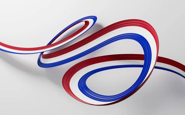 3d Flag Of Paraguay, 3d Waving Paraguay Ribbon Flag Isolated On White Background, 3d illustration