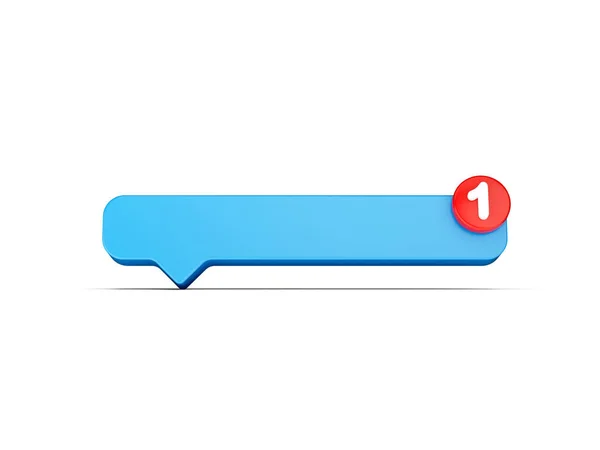 Icono Caja Chat Azul Simple Nuevo Icono Notificación Mensaje Sobre — Foto de Stock
