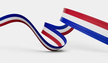 3d Paraguay Bayrağı, 3d Dalgalı Paraguay Kurdelesi Beyaz Arkaplanda İzole Edildi, 3d Görüntü