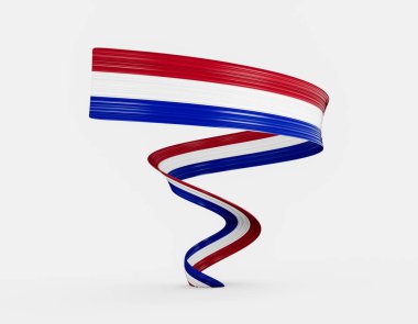 3d Paraguay Bayrağı, 3d Dalgalanan Paraguay Kurdelesi Beyaz Arkaplanda İzole Edildi, 3d illüstrasyon