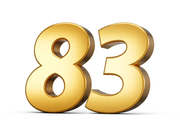 Shiny Gold Number 8Three Gold Number Isolated White Background Illustration — 图库照片