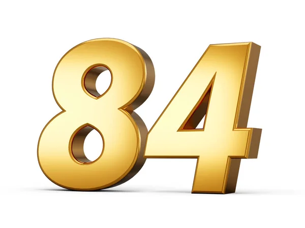 Shiny Gold Number 8Four Gold Number Isolated White Background Illustration — 图库照片