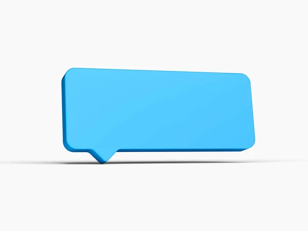 Simple Blue Message Box Pictogram Shiny Blue Chat Box Pictogram — Stockfoto