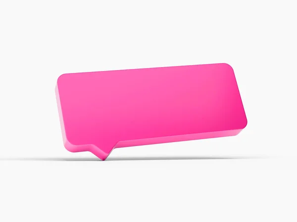 Simple Pink Message Box Pictogram Shiny Pink Chat Box Pictogram — Stockfoto