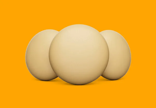 Three Creamy Sponge Cookies Biscuits Standing Orange Background Illustration — Stock Photo, Image