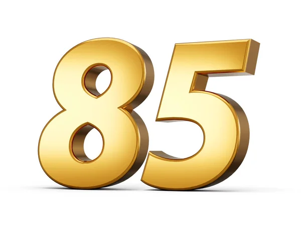 Shiny Gold Number Eghty Five Gold Number Isolated White Background — стоковое фото