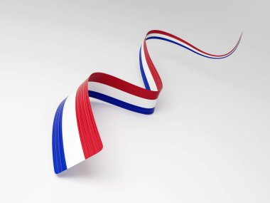 3d Paraguay Bayrağı 3d Dalgalı Paraguay Paraguay Kurdelesi Beyaz Arkaplanda İzole Edildi, 3d illüstrasyon