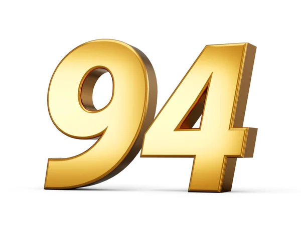 Shiny Gold Number N90 Four Gold Number Isolated White Background — 스톡 사진
