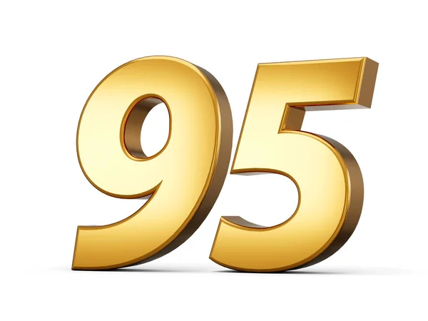 Shiny Gold Number N90 Five Gold Number Isolated White Background — 스톡 사진