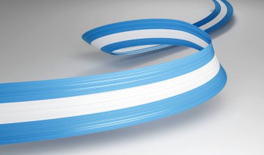 Arjantin 'in 3d Bayrağı 3d Dalgalı Parlak Arjantin Kurdelesi Beyaz Arkaplanda İzole Edildi, 3d illüstrasyon