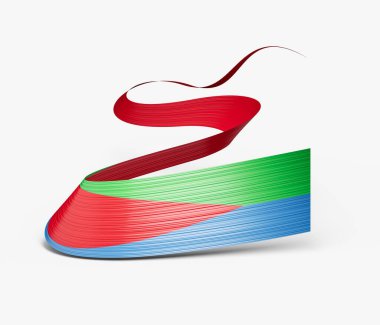 Eritre 'nin 3d Bayrağı 3d Dalgalanan Kurdele Bayrağı Beyaz Arkaplanda İzole Edildi, 3d illüstrasyon
