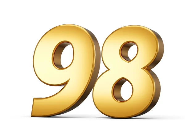 Shiny Gold Number N90 Eight Gold Number Isolated White Background — 스톡 사진