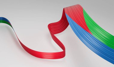 Eritre 'nin 3d Bayrağı 3d Dalgalanan Kurdele Bayrağı Beyaz Arkaplanda İzole Edildi, 3d illüstrasyon