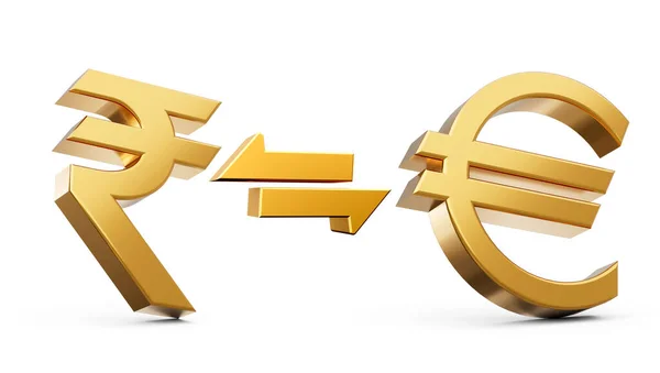 Icônes Symbole Roupie Dorée Euro Avec Des Flèches Change Sur — Photo