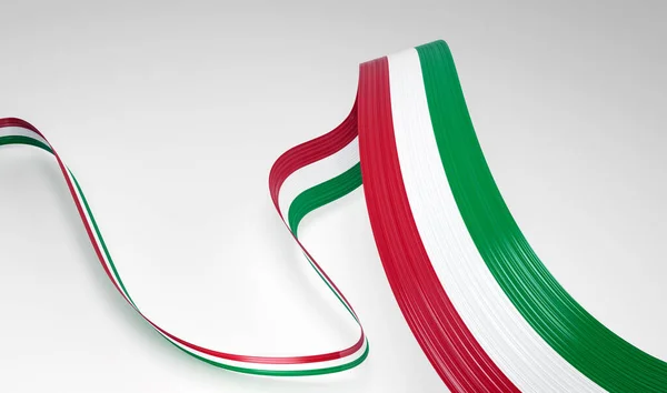Bandiera Italia Bandiera Nastro Sventolante Isolata Sfondo Bianco Illustrazione — Foto Stock