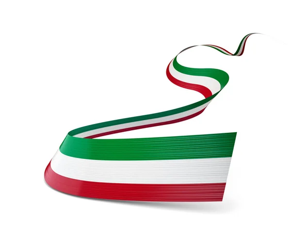 Bandera Italia Bandera Cinta Ondeante Aislada Sobre Fondo Blanco Ilustración — Foto de Stock