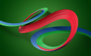 Eritre 'nin 3d Bayrağı 3d Dalgalanan Kurdele Bayrağı Yeşil Arkaplanda İzole Edildi, 3d illüstrasyon