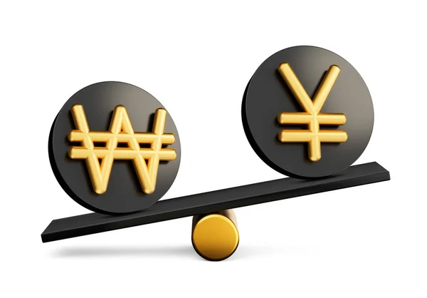 Gold Gewonnen Und Yen Symbol Auf Abgerundeten Schwarzen Symbolen Mit — Stockfoto