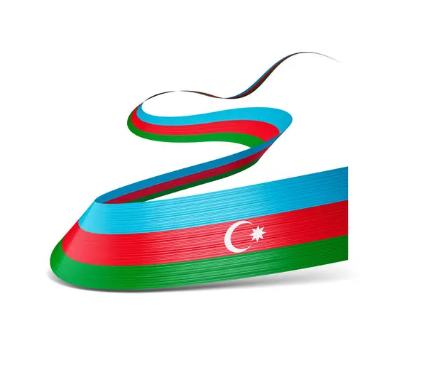 stock image 3d Flag Of Azerbaijan 3d Waving Azerbaijan Ribbon Flag Isolated On White Background, 3d illustration