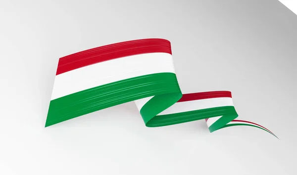 Bandeira Itália Ondulado Brilhante Itália Fita Isolada Fundo Branco Ilustração — Fotografia de Stock