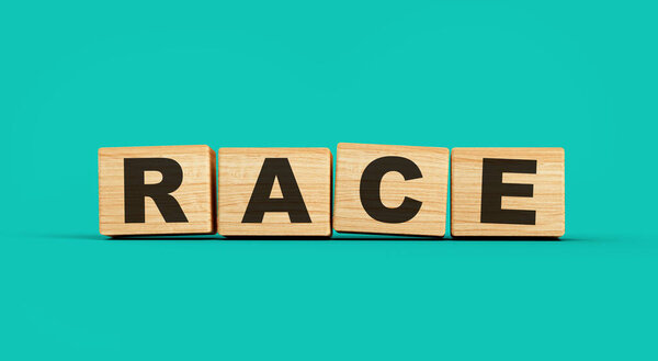 Деревянные блоки Концепция расового слова изолированный фон 3d иллюстрация