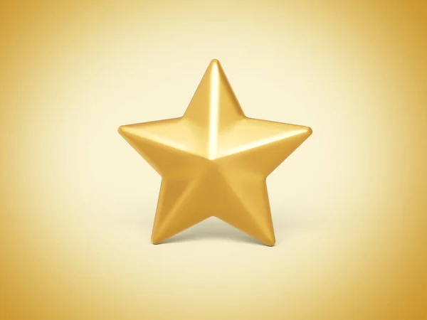 Один Золотий Блискучий Рейтинг Зірка Символ Ізольовано Золотому Тлі Ілюстрація — стокове фото