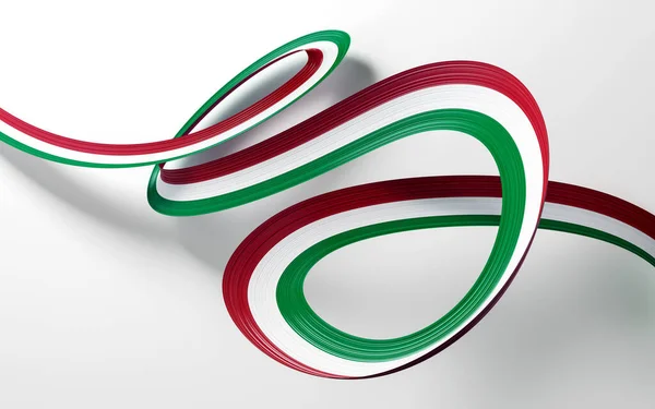 Флаг Италии Размахивание Лентой Флаг Изолирован Белом Фоне Иллюстрация — стоковое фото