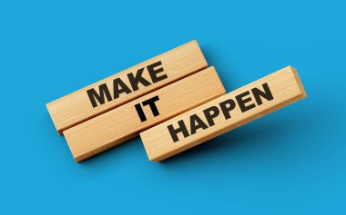 Tahta bloklar renkli izole edilmiş arkaplan 3d illüstrasyonunda bunu gerçekleştirebilir