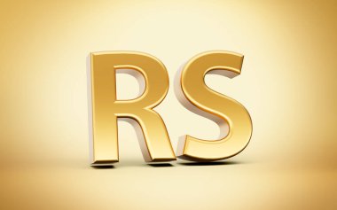 3d Altın Parlak Pakistanlı Rupi Sembol Altın Arkaplanda İzole Edildi, 3d illüstrasyon