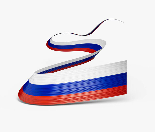 3d Flag Of Russia Country 3d Waving Ribbon Flag Isolated On White Background, 3d illustration