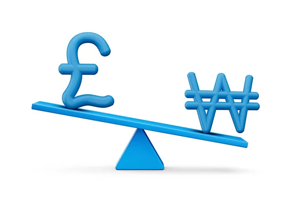 Blue Pound Und Gewonnene Symbol Symbole Mit Blue Balance Weight — Stockfoto