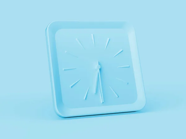 Horloge Murale Carrée Bleue Simple Six Trente Deux Passé Doux — Photo