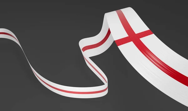 Vlag Van Engeland Golvend Lint Vlag Geïsoleerd Grijze Achtergrond Illustratie — Stockfoto